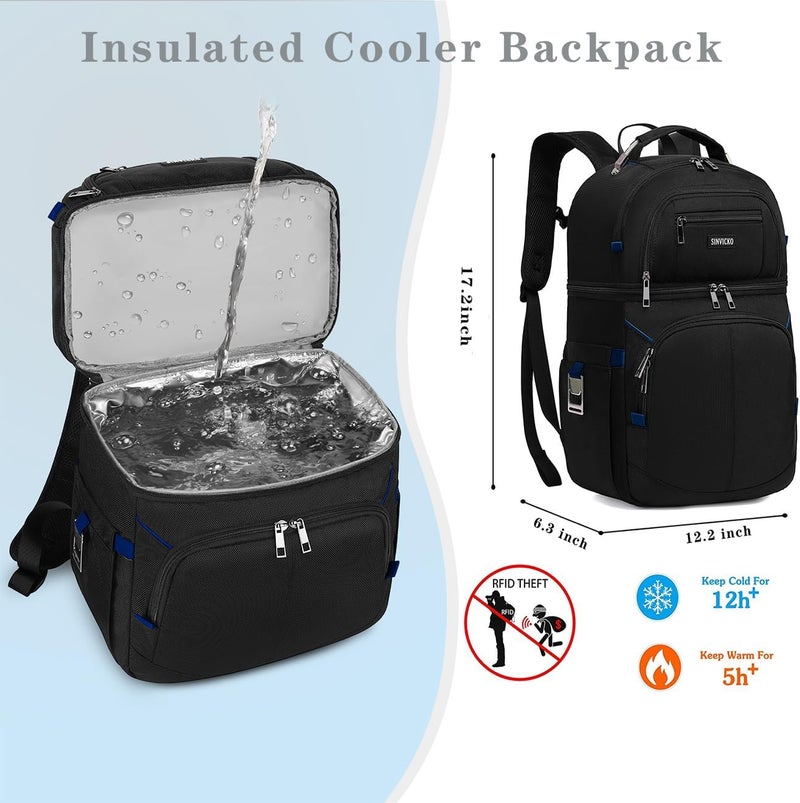 SINVICKO Insulated Cooler Backpack,Double Deck Leakproof Cooler Bag,Insulated Backpack Cooler Lunch Backpack for Men Women - Image 4